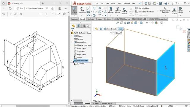 Solidworks Tutorial: Exercise #33 (Brass step) смотреть онлайн