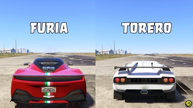 GTA 5 - PEGASSI TORERO vs GROTTI FURIA - Which is Fastest? смотреть онлайн