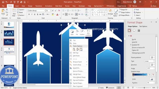 Airline Infographic Slide in PowerPoint. Tutorial No. 919 смотреть онлайн