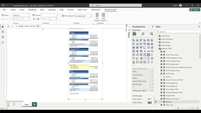 Margin after Payroll. How to build an Income Statement Dashboard for a Hospital? Tutorial. Part 11. смотреть онлайн