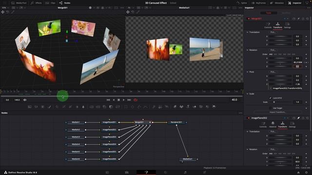 Create 3D Carousel Effect in DaVinci Resolve - FREE Template and Fusion Tutorial смотреть онлайн