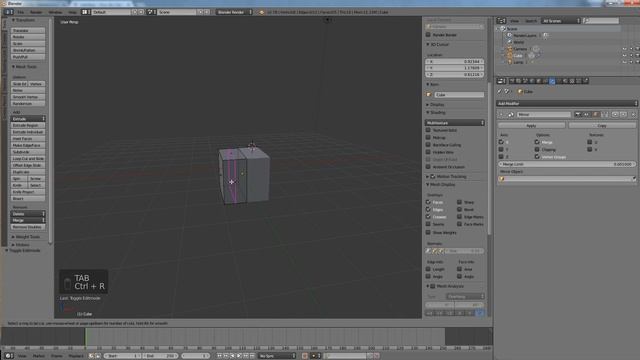 BLENDER [PROPERTIES/MODIFIERS/MIRROR] #016 смотреть онлайн