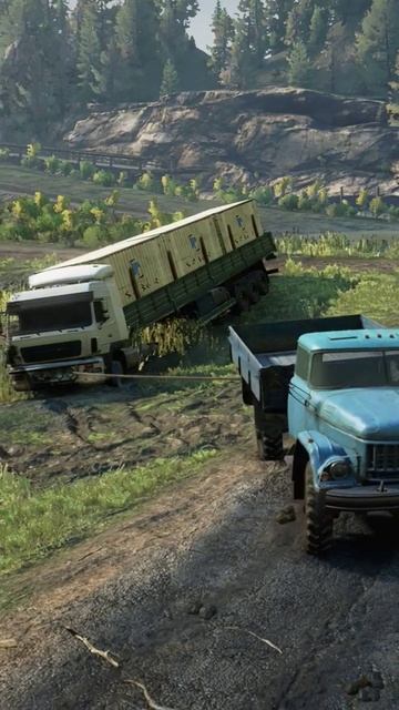 SnowRunner: ЗИЛ 130тащит фуру из болота смотреть онлайн