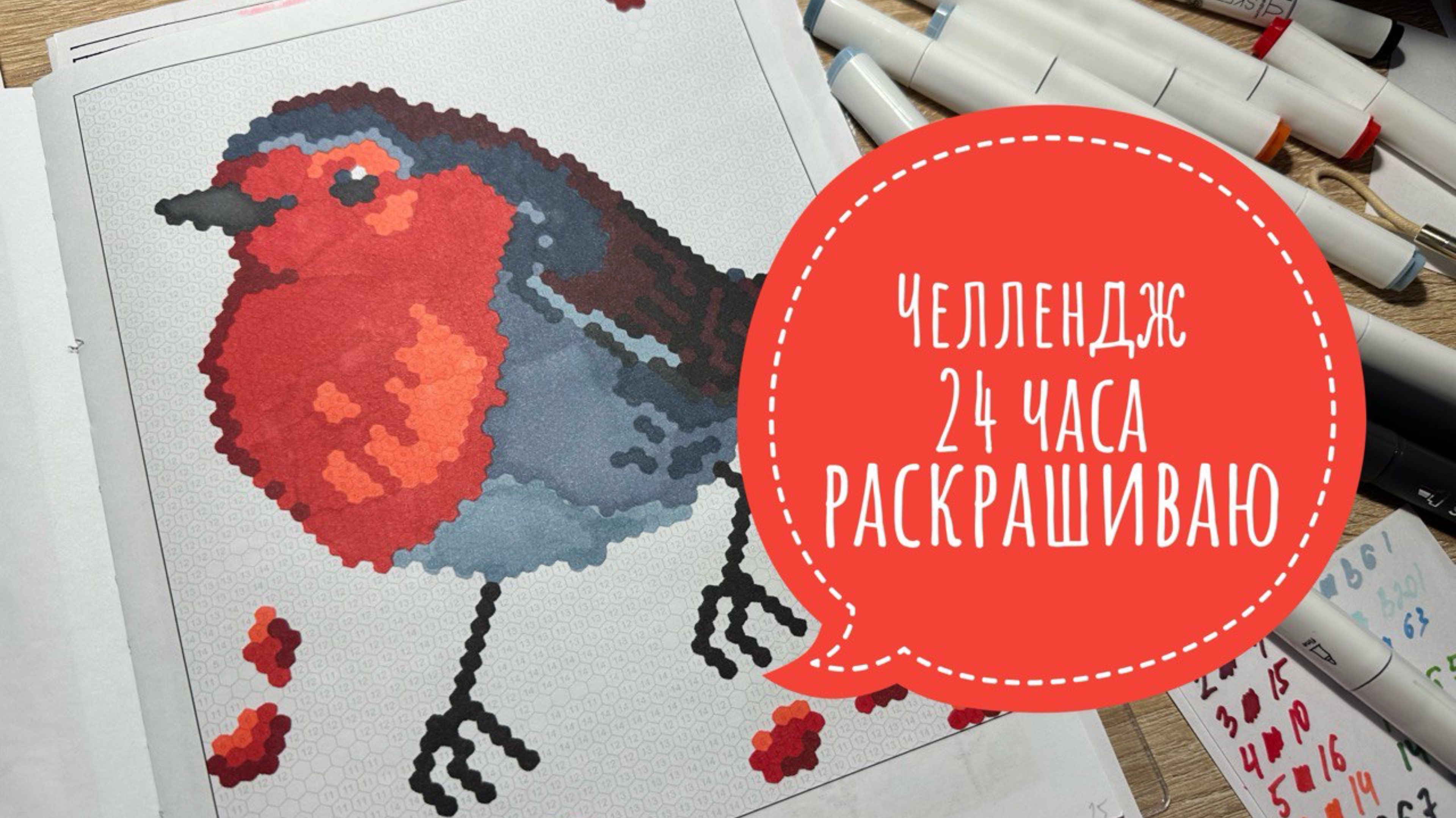 Челлендж раскрашиваю 24 часа птичек в пиксельных раскрасках смотреть онлайн