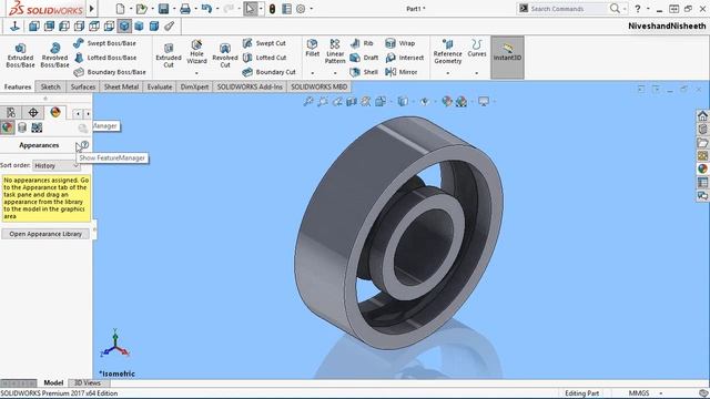 Ball Bearing || SolidWorks Tutorial смотреть онлайн