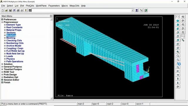How to model a pre-stressed concrete beam in ANSYS Mechanical APDL 4 смотреть онлайн