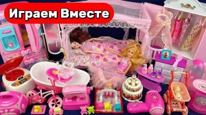 Играем в куклы Барби ! Собираем вместе спальню для Принцессы Барби ! Видео для детей