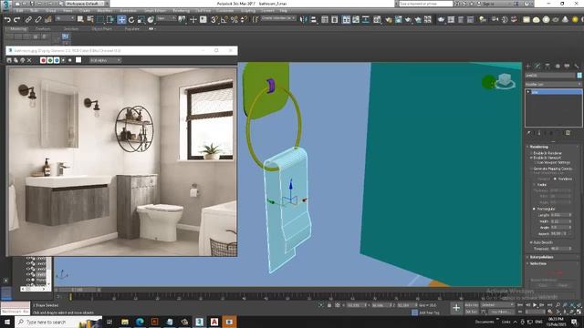 3DsMax Tutorials, Learn 3D Modeling A Bathroom From Scratch In 3dsmax.( Part 4)