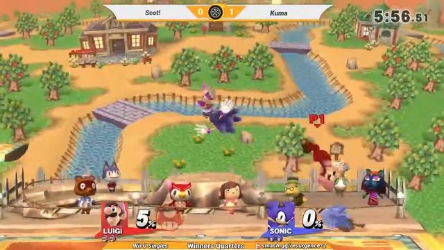 Resurgence 2 Wii U Singles (Winners Quarters) - Scot! (Luigi) vs. Kuma (Sonic) смотреть онлайн