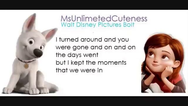 Disney Bolt I Thought I Lost You Lyrics смотреть онлайн