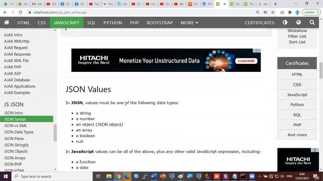 Penjelasan JSON pada w3schools смотреть онлайн
