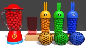 Learn Colors With Bunny Mold And M&M Chocolate Blender Toy Nursery Rhymes For Kids | LoLi Candy