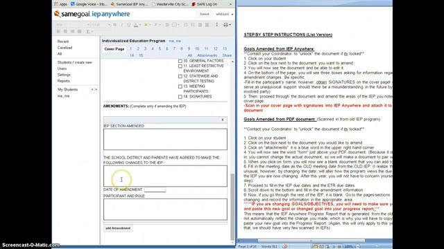IEP Anywhere PDF Amendment смотреть онлайн