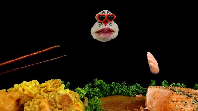 ASMR MUKBANG :) Cheese Fried Noodles & Salmon Steak & Cheese Chicken Eating Show! смотреть онлайн