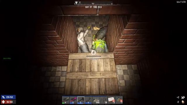 113. 7 Days to Die. День 37. Автостоянка Кафе и Разрушенное здание [20181210] смотреть онлайн