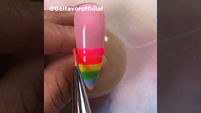 Extreme Neon Rainbow Gel Polish Nails Design Using PolyGel