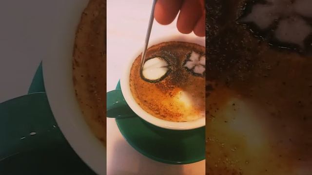 Chocolate Flower On Coffee | Chocolate Art On Coffee #shorts