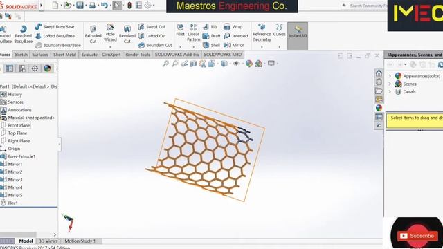 Designing a Torus with Hexagonal Mesh in Solid Works | Model No. 3 | Maestros Engineering Co. смотреть онлайн