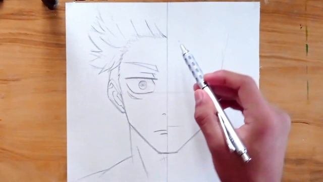 How To Draw Half Yuji Itadori And Sukuna From Jujutsu Kaisen || Easy Step By Step Drawing Tutorial смотреть онлайн