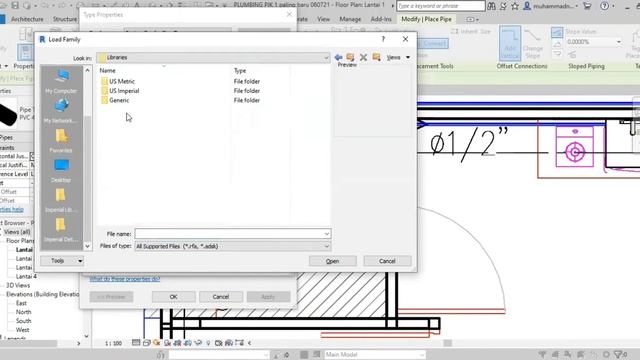 Tutorial Revit 2019 - Plumbing (8) Setting Fitting Pipa смотреть онлайн