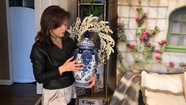 Grand Blue & White Porcelain Ginger Jar