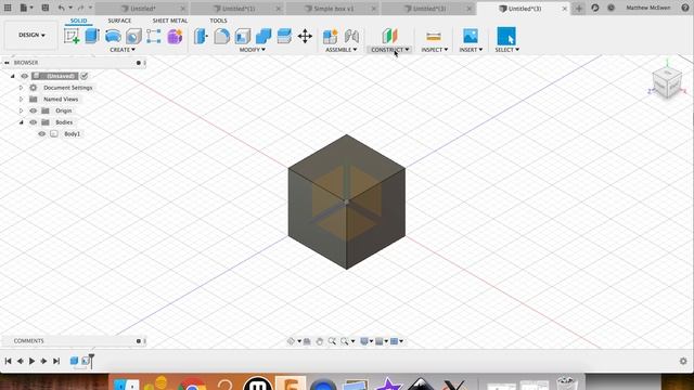Fusion 360 Build a box Lesson 1 смотреть онлайн