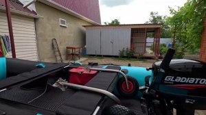 Доводим до ума. Лодочный мотор ГЛАДИАТОР 9.8, лодка ПВХ нднд. Обратные клапана, транцевые колеса и