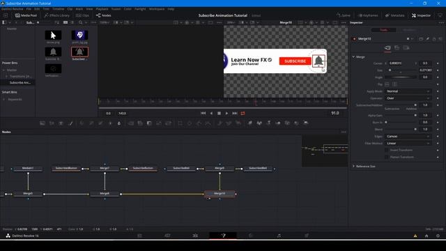 How to make a Subscribe Animation in Davinci Resolve-Fusion(Free Version) Beginner Motion Graphics смотреть онлайн