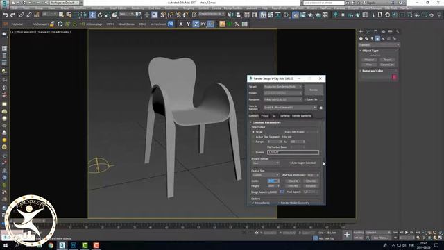 3DS MAX V_Ray Render Setting Vray Realistic Wood Material 3D Chair смотреть онлайн