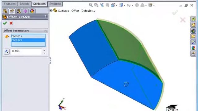 Offset Surfaces in Solidworks смотреть онлайн