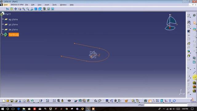 Catia v5 I Rib command I part design tutorial for beginners смотреть онлайн