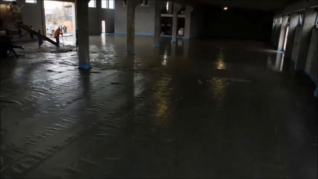 1200 m2 Industriefußboden betoniert - Zeitraffer смотреть онлайн
