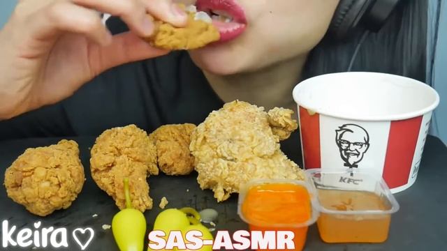 (bites Only) Sas Asmr | Kfc Fried Chicken Hot Wings + Gravy