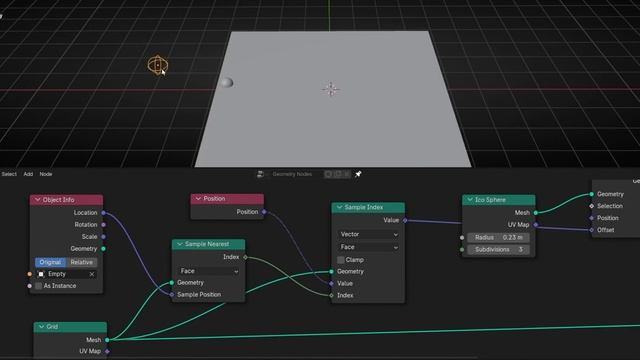 How SAMPLE NEAREST SURFACE works in Blender - Geometry Nodes смотреть онлайн