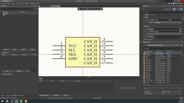 Creating new schematic library (.SchLib) component - Altium Designer смотреть онлайн