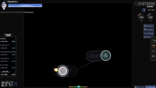 Osu! Lonely Go! - Brian The Sun [Fiery's Extreme] 94,98% +HDHR (303pp)