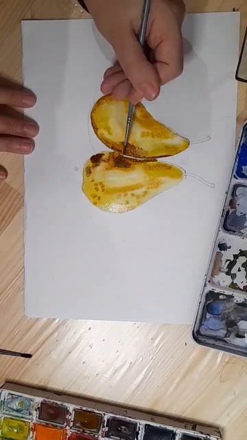 теплые груши на холодном фоне. @art_class #акварель смотреть онлайн