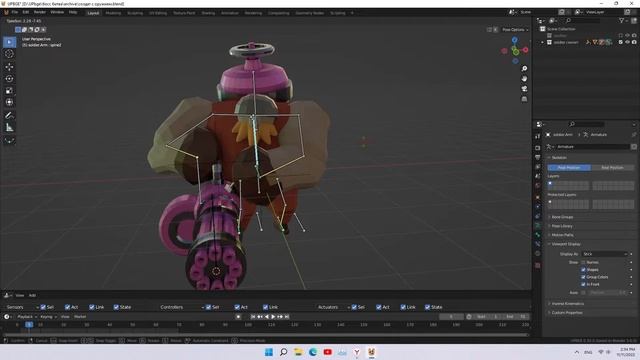 rig game character with gun (blender) смотреть онлайн