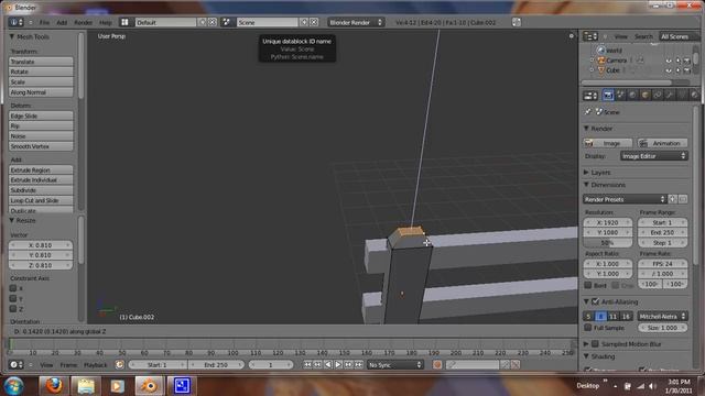 Blender 2.5 Tutorials: Using the array modifier смотреть онлайн