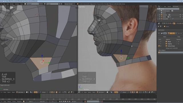 Modeling a Low Poly Head in Blender Part 8: Filling up the Holes Part 2 смотреть онлайн