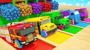 Песня The Wheels on The Bus - Детские футбольные мячи и школьный автобус - Детские стишки и песни