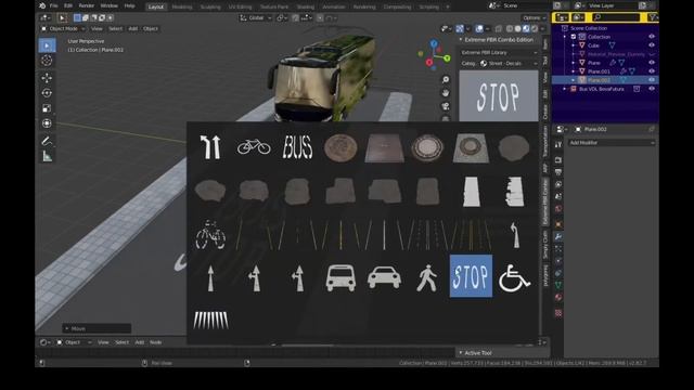 Add Street Decals From Extreme PBR in Blender смотреть онлайн