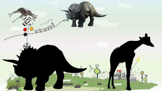 cute animals giraffe and triceratops, choose the right triceratops, giraffe or bison смотреть онлайн