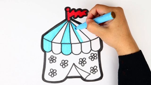 Bolalar uchun pufay rasmini chizish Draw a tent picture for kids Рисуем пышную картинку для детей смотреть онлайн