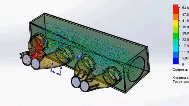 SolidWorks - intake manifold flow simulation смотреть онлайн