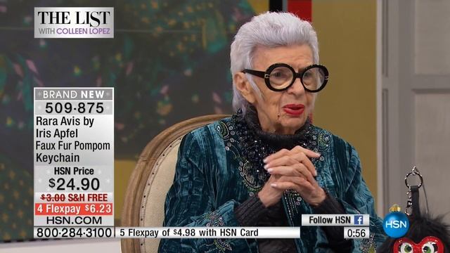 Rara Avis by Iris Apfel Faux Fur Pompom Keychain смотреть онлайн