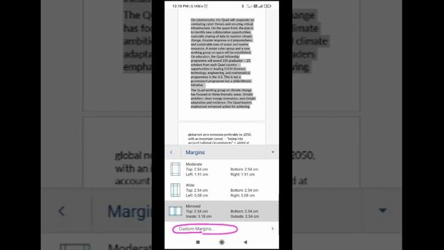 How To Set Margin In Microsoft Word | How To Apply Margin On Ms Word In Mobile