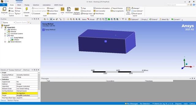 Using inflation with the sweep method in ANSYS Meshing смотреть онлайн