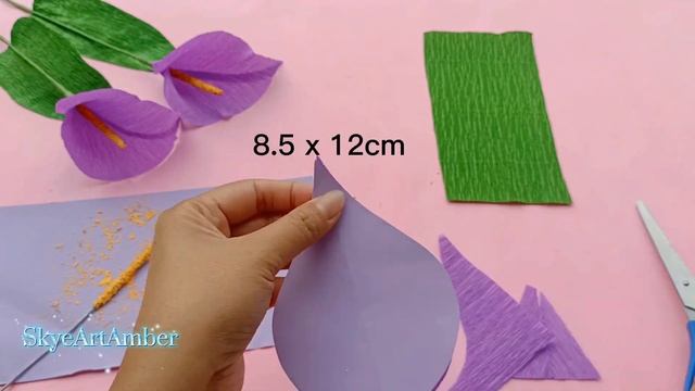 Realistic Purple Calla Lily / Easy to make Calla Lily flower Tutorial. смотреть онлайн