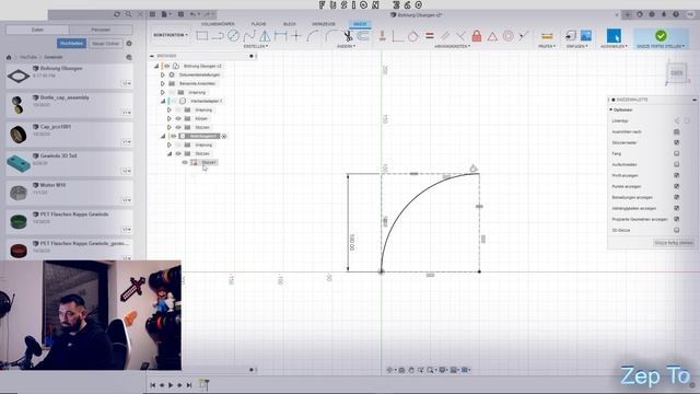 Fusion 360 Flanschplatte und Rohrbogen mit Bohrung / Gewinde versehen - Gewinde - Bohrung - Zep To смотреть онлайн